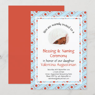 Invitation Christine   BÉNÉDICTION DU NOM   Bleu corail   Pho