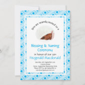 Invitation Christine | BÉNÉDICTION DU NOM | Cyan Blue | Photo (Devant)