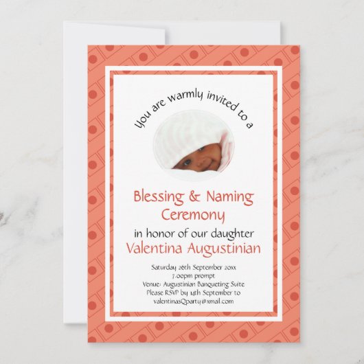 Invitation Christine | BÉNÉDICTION DU NOM | Points de corail  (Devant)