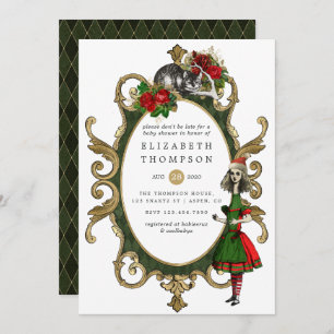 Invitation Christmas Alice In Wonderland Baby shower