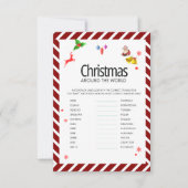 Invitation Christmas Around the World Guessing Game card (Devant)