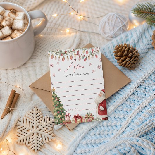 Invitation Christmas Baby Shower Advice Card