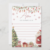 Invitation Christmas Baby Shower Advice Card (Devant)