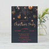 Invitation Christmas Balls Black Company Party (Debout devant)