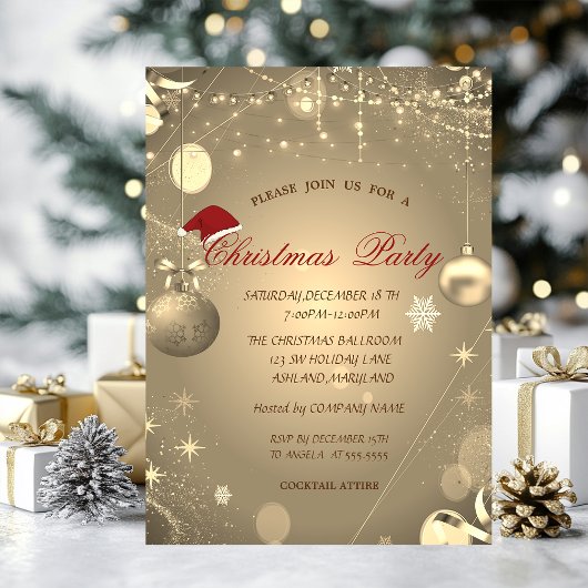Invitation Christmas Balls Confetti Christmas Company