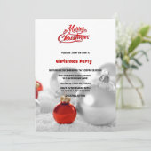 Invitation Christmas Balls Présente la fête de Noël argent (Debout devant)
