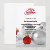 Invitation Christmas Balls Présente la fête de Noël argent (Devant / Derrière)