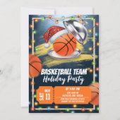 Invitation Christmas Basketball Holiday Party (Devant)