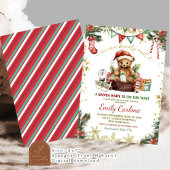 Invitation Christmas Bear Père Noël Boy Baby shower