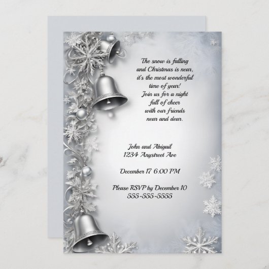 Invitation Christmas Bells (Devant / Derrière)