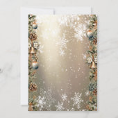 Invitation Christmas Bells Pinecones Snowflakes Company (Dos)