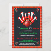 Invitation Christmas Bowling Holiday Party (Devant)