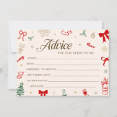 Invitation Christmas Bridal Shower Advice for the Bride Card (Devant)