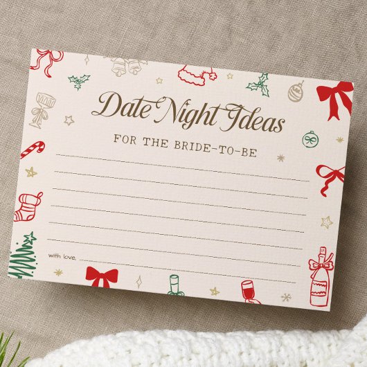 Invitation Christmas Bridal Shower Date Night Ideas Card