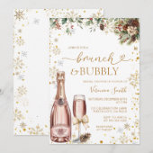 Invitation Christmas Brunch & Bubbly Champagne Bridal Shower  (Devant / Derrière)