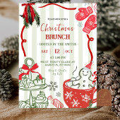 Invitation Christmas Brunch Scribble Hand Drawn