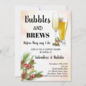 Invitation Christmas Bubble & Brews Couples Douche (Devant)