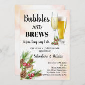 Invitation Christmas Bubble & Brews Couples Douche (Devant / Derrière)