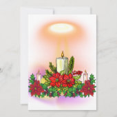 Invitation Christmas Candle Card with Poinsettia (Devant)