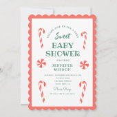 Invitation Christmas Candy Sweet Baby Baby shower (Devant)