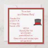 Invitation Christmas Carol et English Top Hat Party (Dos)