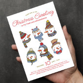 Invitation Christmas Caroling Snowmen Holiday Singalong