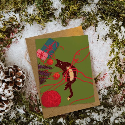 Invitation Christmas Cat Tangle – Festive Kitty Playtime