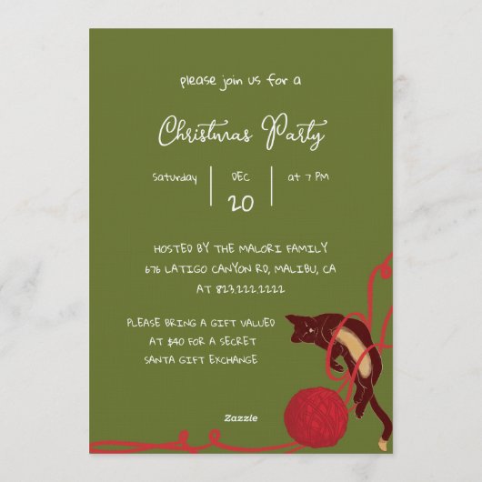 Invitation Christmas Cat Tangle – Festive Kitty Playtime (Dos)