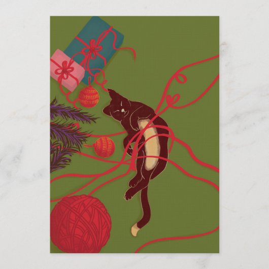 Invitation Christmas Cat Tangle – Festive Kitty Playtime (Devant)