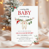 Invitation Christmas Clothesline Merry Little Baby Shower
