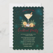Invitation Christmas Cocktail Stars Green Christmas (Devant)