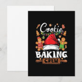 Invitation Christmas Cookie Baking Crew Funny Pajamas Famille (Devant / Derrière)