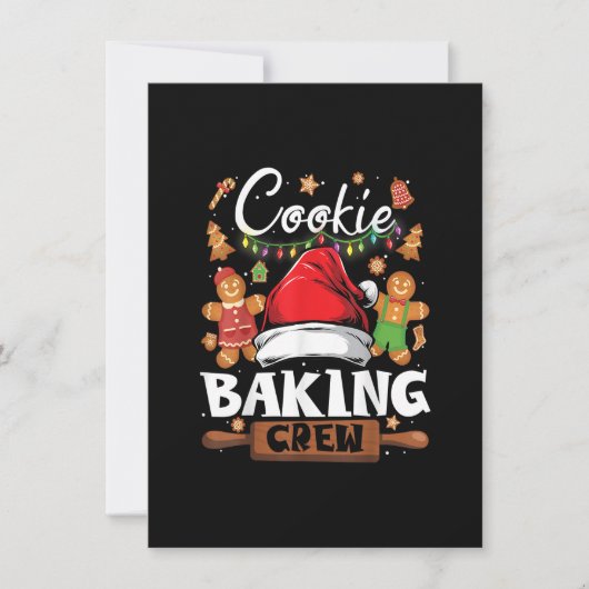 Invitation Christmas Cookie Baking Crew Funny Pajamas Famille (Devant)