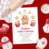 Invitation Christmas Cookie Exchange Cute Gingerbread Homme