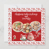 Invitation Christmas Cookie Exchange et Tea Party (Devant)