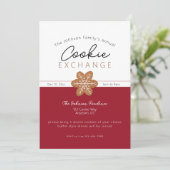 Invitation Christmas Cookie Exchange Gingerbread Bourgogne (Debout devant)