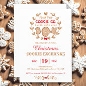 Invitation Christmas Cookie Exchange Gingerbread Rouge Simple