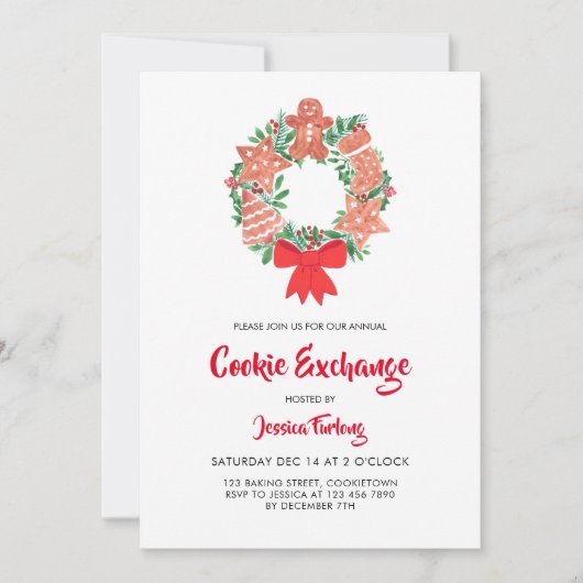 Invitation Christmas Cookie Exchange Party (Devant)