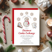 Invitation Christmas Cookie Exchange Party Cute Snowman