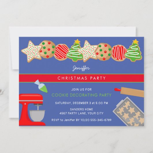 INVITATION CHRISTMAS COOKIE PARTI (Devant)