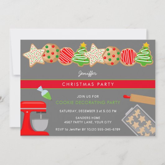 INVITATION CHRISTMAS COOKIE PARTI (Devant)