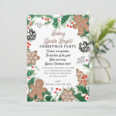 Invitation Christmas Cookie Swap Baking Spirits Bright (Debout devant)