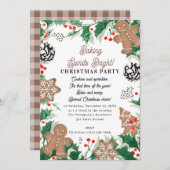 Invitation Christmas Cookie Swap Baking Spirits Bright (Devant / Derrière)