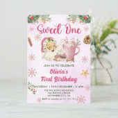 Invitation Christmas Cookie Sweet Un 1er anniversaire fête (Debout devant)