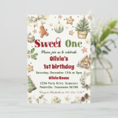 Invitation Christmas Cookie Sweet Un 1er anniversaire fête (Debout devant)