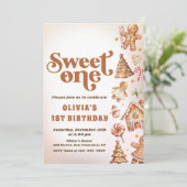Invitation Christmas Cookie Sweet Un 1er anniversaire fête (Debout devant)