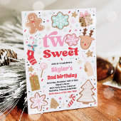 Invitation Christmas Cookie Two Sweet 2nd Birthday Party