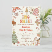 Invitation Christmas Cookie Two Sweet 2nd Birthday Party (Debout devant)