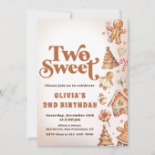 Invitation Christmas Cookie Two Sweet 2nd Birthday Party (Devant)