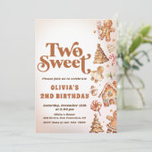 Invitation Christmas Cookie Two Sweet 2nd Birthday Party (Debout devant)